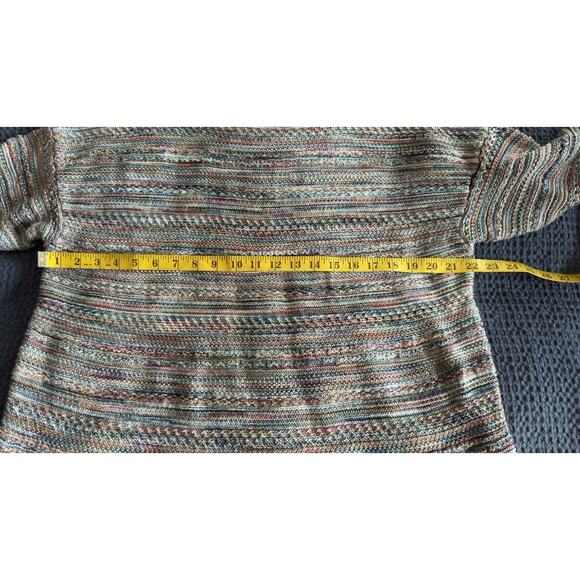 J Jill 100% Cotton Colorful Heathered Stripe Boho Sweater Size XL - Picture 6 of 7